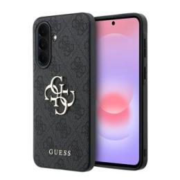 Guess PU 4G Metal Logo Zadní Kryt pro Samsung Galaxy A37 Grey