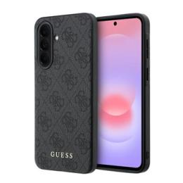 Guess PU 4G Metal Classic Logo Zadní Kryt pro Samsung Galaxy A37 Grey