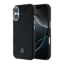 Mercedes PU Leather Wood Semi Wrap MagSafe Zadní Kryt pro iPhone 17 Black