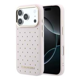 Karl Lagerfeld PU Perforated Gold Dots MagSafe Zadní Kryt pro iPhone 17 Pro Pink