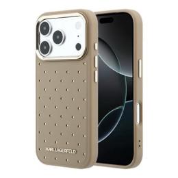 Karl Lagerfeld PU Perforated Gold Dots MagSafe Zadní Kryt pro iPhone 17 Pro Beige