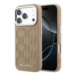 Karl Lagerfeld PU Perforated Monogram MagSafe Zadní Kryt pro iPhone 17 Pro Beige