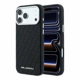 Karl Lagerfeld PU Grained Allover Semi Wrap Magsafe Zadní Kryt pro iPhone 18 Pro Max Black