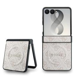 Guess PU Leather 4G Magnetic Zadní Kryt pro Samsung Galaxy Z Flip 8 Pink