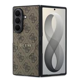 Guess PU Leather 4G Magnetic Zadní Kryt pro Samsung Galaxy Z Fold 8 Ultra Brown