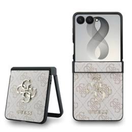 Guess PU 4G Metal Logo Zadní Kryt pro Samsung Galaxy Z Flip 8 Pink