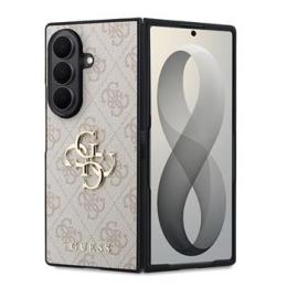 Guess PU 4G Metal Logo Zadní Kryt pro Samsung Galaxy Z Fold 8 Ultra Pink