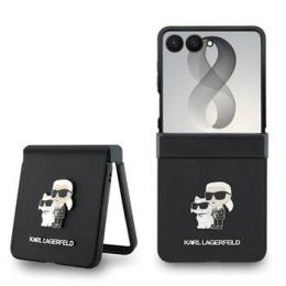 Karl Lagerfeld PU Saffiano Karl and Choupette Zadní Kryt pro Samsung Galaxy Z Flip 8 Black