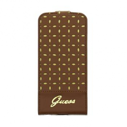 Pouzdro Guess (GUFLP5PEC) Gianina Flap pro iPhone 5/5S/SE Cognac 