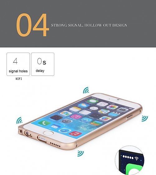 Ultratenký hliníkový bumper iPhone 6 Plus - zlatý